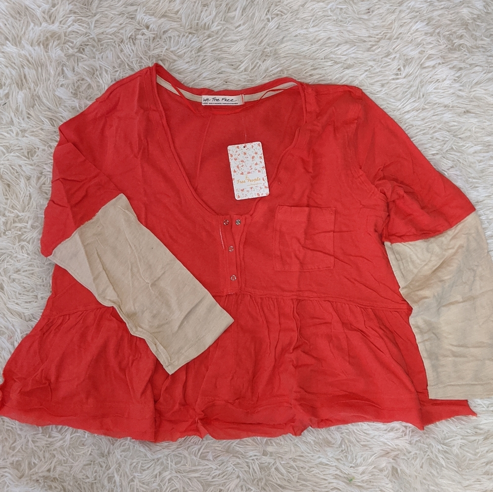 NWT Free People Heart of Mine Colorblock Top - Picture 4 of 4
